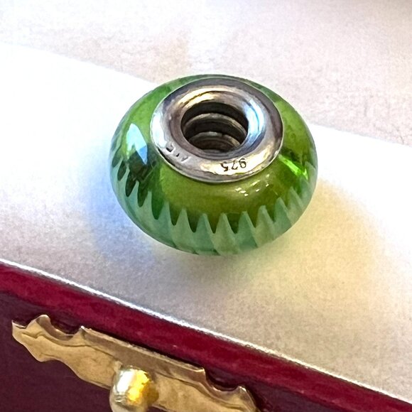 Pandora Green and Blue Murano Glass and .925 Sterling Silver Charm - Picture 4 of 6